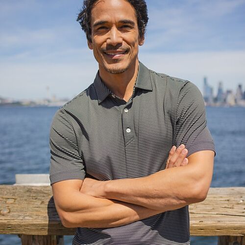 Cutter & Buck Forge Eco Fine Line Stripe Stretch  Recycled Mens Polo Thumbnail