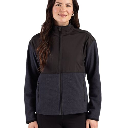 Cutter & Buck Hunts Point Recycled Fleece Womens Hybrid Full Zip Jacket Thumbnail